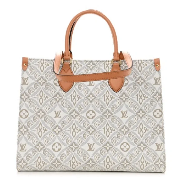 Louis Vuitton Jacquard 1854 Onthego MM in Creme - Picture 1 of 12